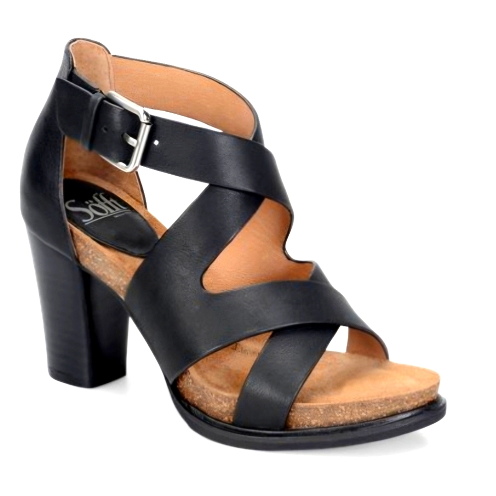 Sofft Canita black strappy heels, size 9M